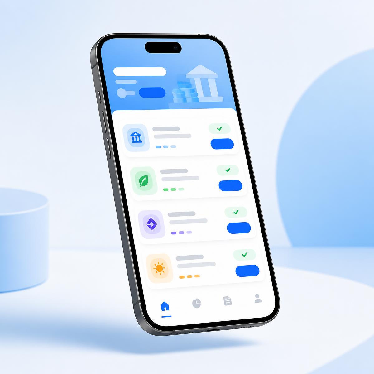 Loan comparison app showing several lender offers side by side